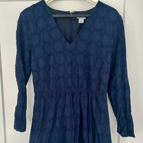 J. Crew Navy Eyelet Dress - Picture 2 of 5